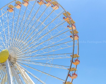 Wildwood Ferris Wheel Print | Coastal Photography Mini Print (4x4) | Beach Wall Art | Small Gift for Beach Lovers