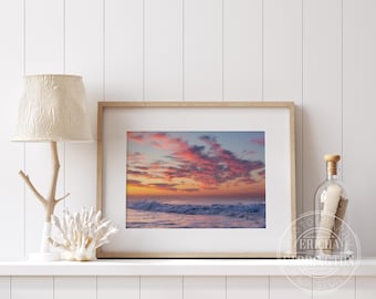 Morning Glow – Mini Coastal Photography Print | Beach Shelf Art | Small Ocean Wall Print