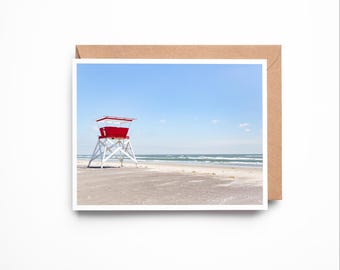 Wildwood LIFEGUARD STAND Greeting Card – Coastal New Jersey Photography Blank A2 Card