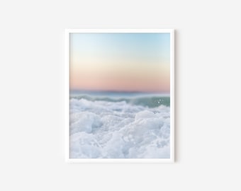 Beach Prints for Coastal Home, Boho Beach House Decor, Mother's Day Gift, Ocean Waves Art, Unframed Art Prints, Surfer Decor