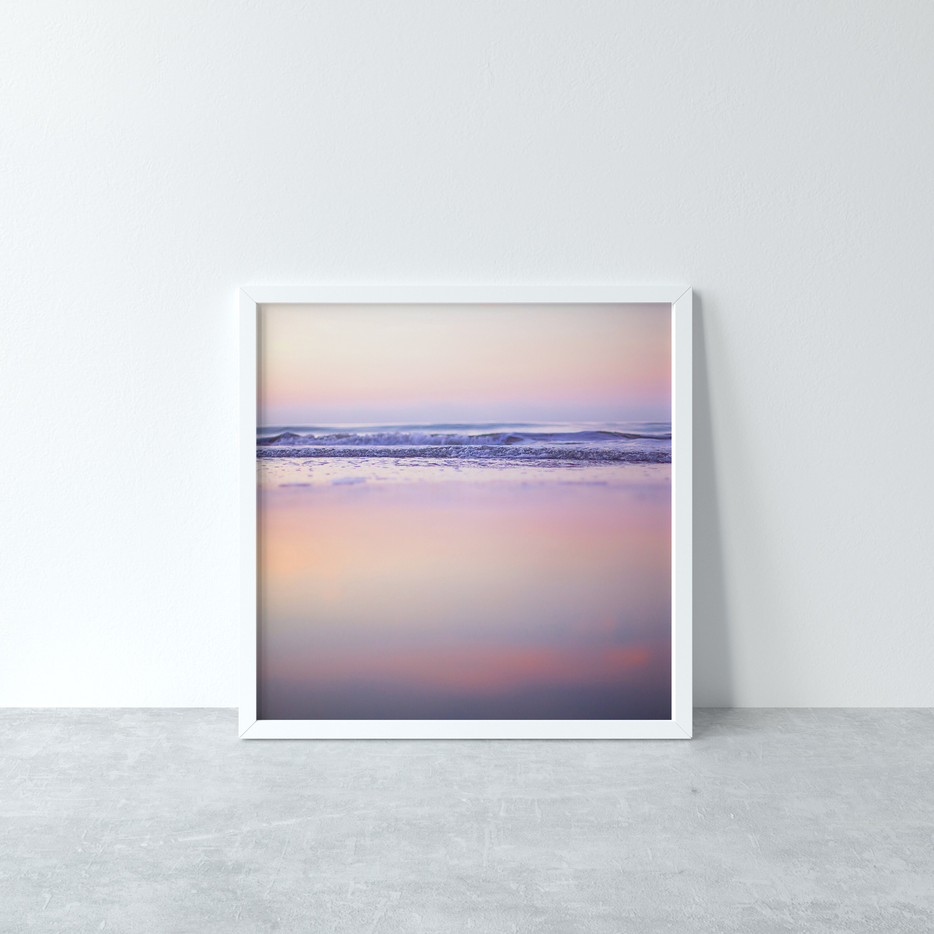 Pastel Beach Wall Art Print Ocean Waves Wall Art Etsy