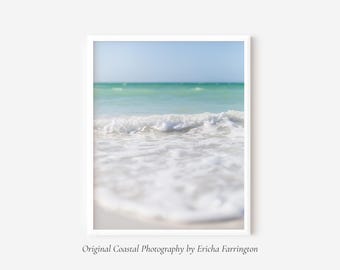 Quiet Tide – Sarasota Beach Wall Art – Large Teal Ocean Photography – Florida Coastal Decor