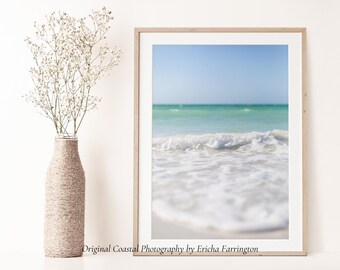 Quiet Tide – Sarasota Beach Wall Art – Large Teal Ocean Photography – Florida Coastal Decor