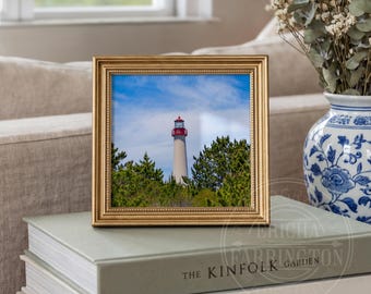 Cape May Lighthouse | Coastal Photography Mini Print 4x4 | Beach Wall Art | Jersey Shore Decor