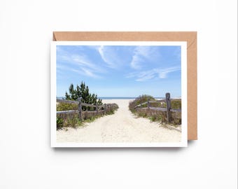 BEACH ACCESS Greeting Card – Cape May Photography Blank A2 Card with Kraft Envelope