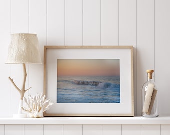 Cape May Ocean Wave Photography Print, Coastal Living Room Wall Art