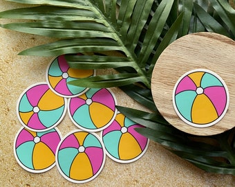 Colorful Beach Ball Sticker - Summer Essentials for Your Laptop and Water Bottle