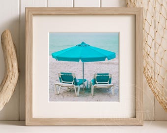 Teal Retreat Florida Beach Print | Coastal Photography Mini Art (4x4 Inches)