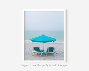 Teal Retreat – Sarasota Beach Wall Art – Large Teal Ocean Photography – Florida Coastal Decor