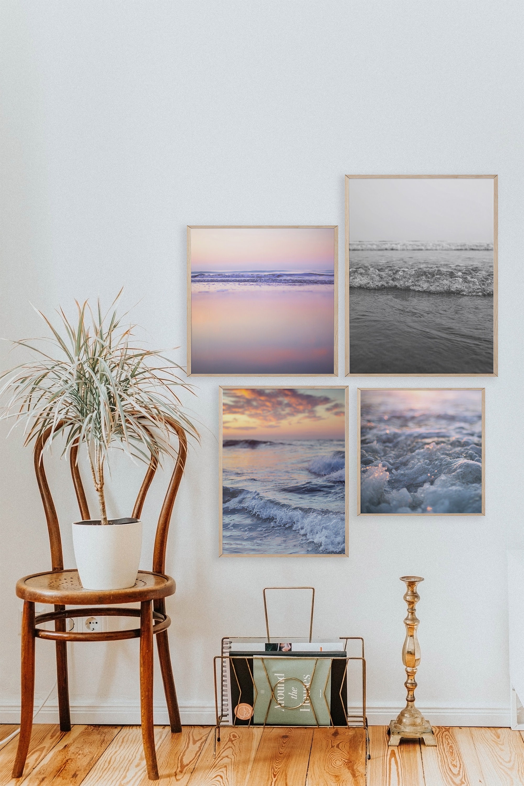 Pastel Beach Wall Art Print Ocean Waves Wall Art Etsy