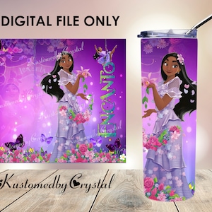 Encanto Isabela Digital 20oz Straight Skinny Tumbler Sublimation Wrap Design | Encanto PNG