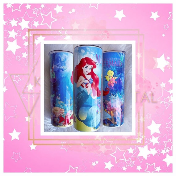 Little Mermaid Cartoon Collage Cup Mug Tumbler 20oz with lid and straw