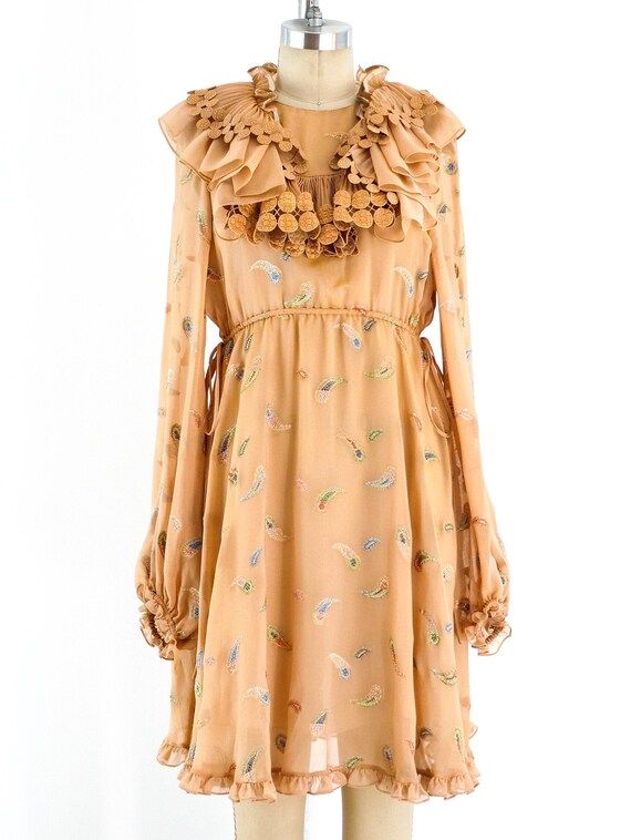 2000s Vintage Chloe Ruffled Paisley Dress