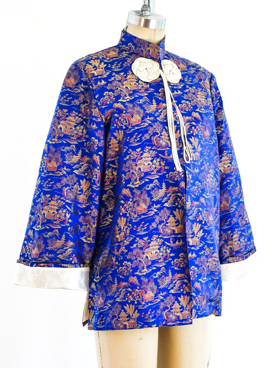 Vintage 60s Chinese Pagoda Brocade Jacket
