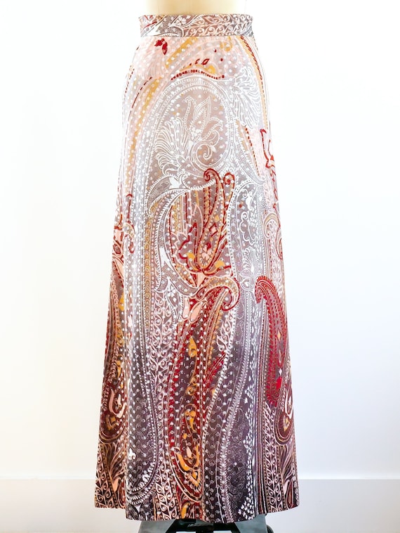 Metallic Dot Paisley Maxi Skirt