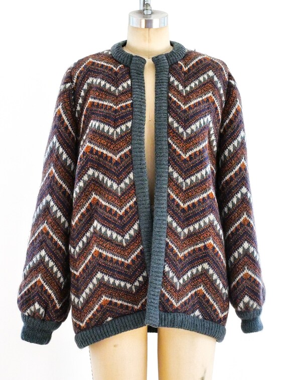 Vintage 1990s Escada Metallic Chevron Knit Jacket