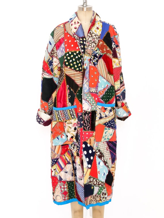 Vintage 1970s Patchwork Quilted Duster