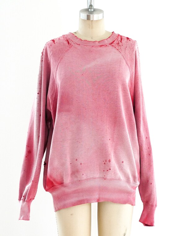 1950s Distressed Red Sweatshirt