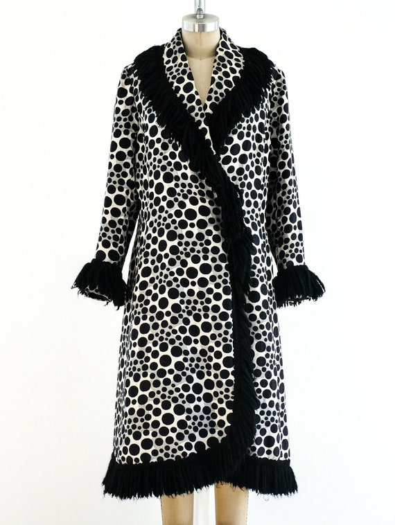 1960s Fringed Polka Dot Coat