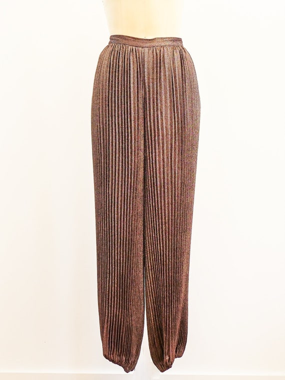Vintage Krizia Copper Pleated Harem Pants