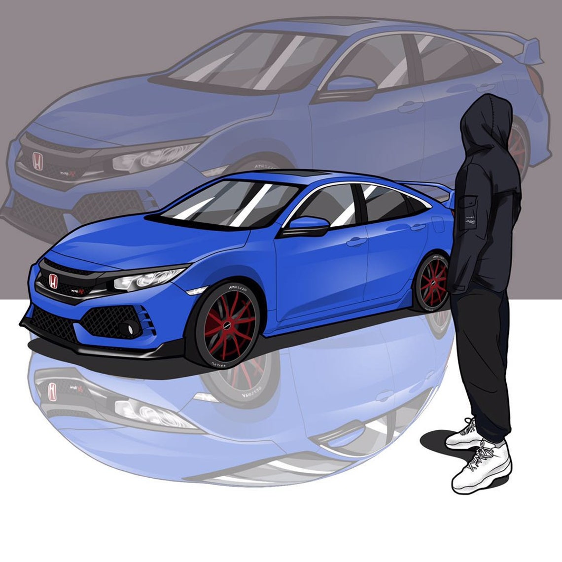 Custom Car Sketch Custom Car Drawing Gift for Car Lovers First Car ...