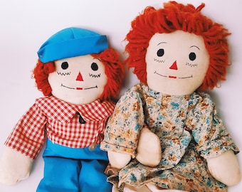 Vintage Raggedy Ann & Andy Dolls -Lot of 3