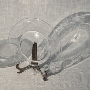 Vintage Clear Glass Plates - Wheat & Floral Etched Design