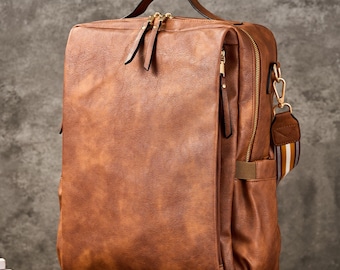 Rucksack Hand Bag Purse Personalized LEATHER WOMENS BACKPACK Shoulder Bag Satchel Bridesmaid Gift for Her Women Custom Christmas