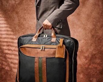 Personalized Overnight Water Proof Carry On Bag for Business Travel Custom Travel Garment Suit Bag Groomsmen Father’s Day Gift Graduation