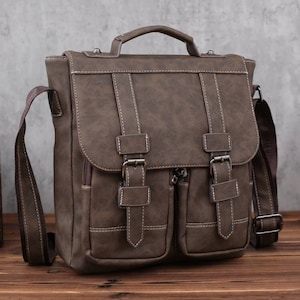 Vintage Messenger Schultertasche, Personalisierte Leder Messenger Bag für Männer Frauen, Leder Cross Body Bag, Laptop Aktentasche, College Tasche