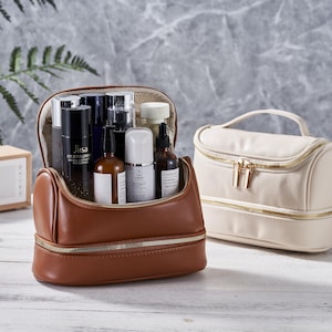 Personalisierte Kosmetiktasche, große Reise Schmuck Aufbewahrungstasche, Make-up Kulturtasche, benutzerdefinierte Kosmetiktasche Gfits für ihre Brautjungfer Geschenke