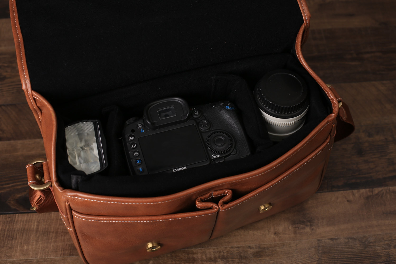 Personalized Medium Leather DSLR Camera Bag Women Men Camera Etsy