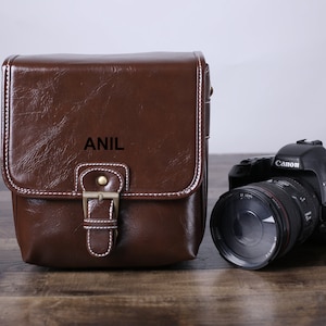 Personalized PU Leather Camera Bag DSLR Camera Bag SLR Bag Digital Camera Bag, Travel Bag, Mirrorless Camera Bag, Gift For Dad, Gift For Him