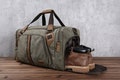 Travel Duffel Bag, Waterproof Canvas Leather Weekend bag, Carry on Weekender Overnight Bag with Shoes Compartment for Men Women Personalized