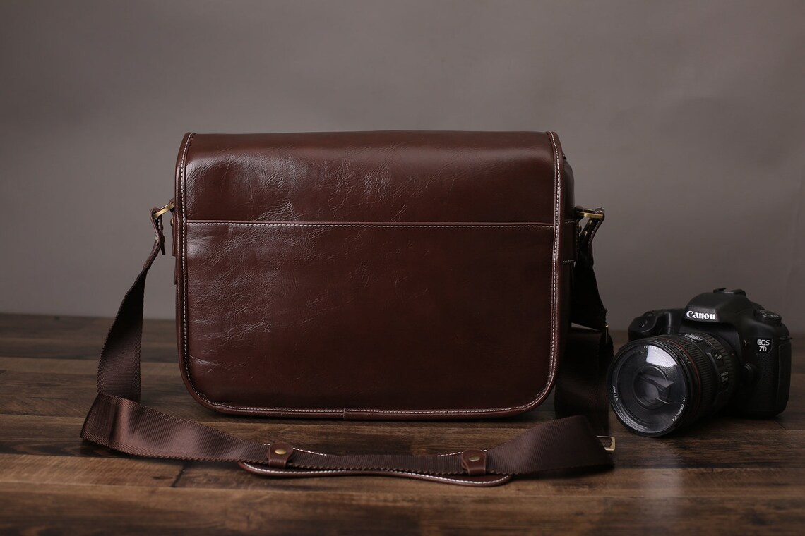 Personalized Medium Leather DSLR Camera Bag Women Men Camera Etsy