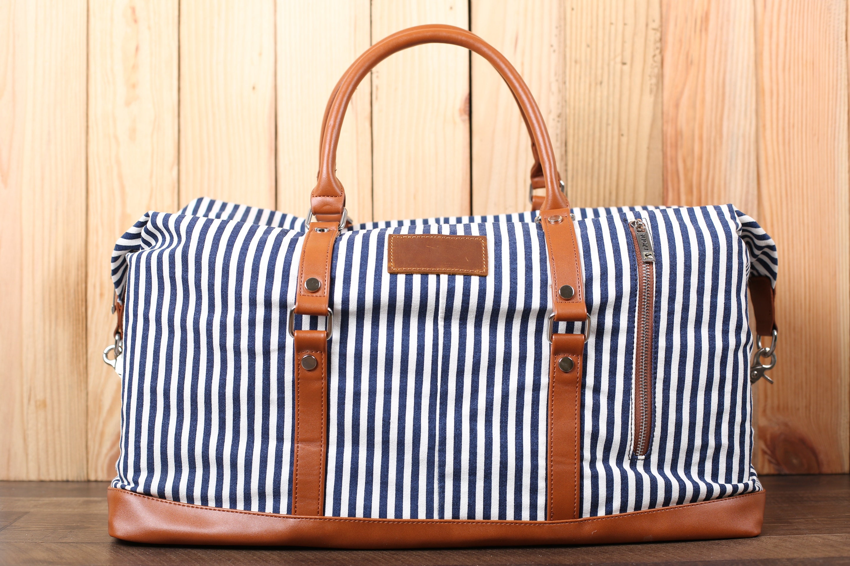 Women Travel Duffel Bag Personalized Canvas Leather Duffle Etsy