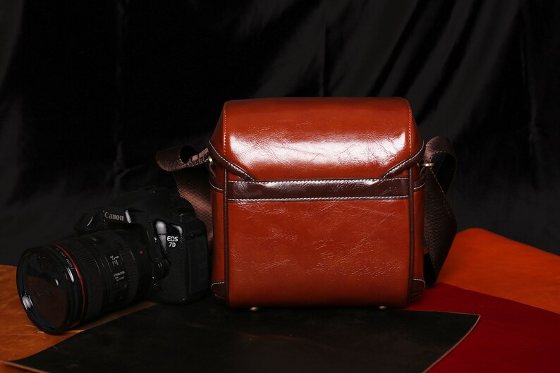 Leather Camera Bag DSLR SLR Bag Removable Padded Camera Etsy