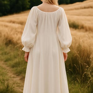 Padrão de costura de camisa medieval | Vestido interior renascentista | Vestido camponês cottagecore | Vestido histórico de manga comprida | XS a 4XL imagem 3
