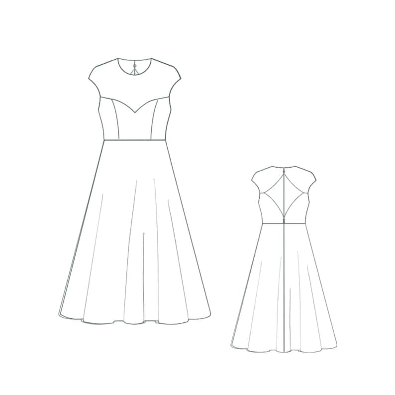 1950s open back dress