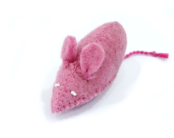 3 pcs Felted Mouse  - Felted Cat Teaser - Felt Mouse - Mouse For Your Pets - Handmade From Pure Wool - Interactive Play Toy - From Nepal