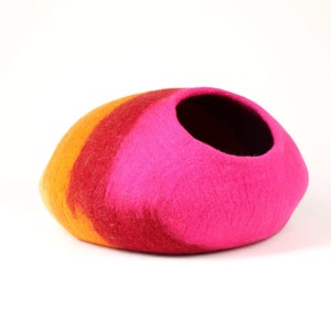 Handmade Rainbow Cat Cave- Wool Cat House - Attractive And Stylish Ped Bed For Pet Lovers