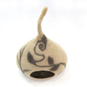 handmade cat house, wool product, cozy cat cave bed