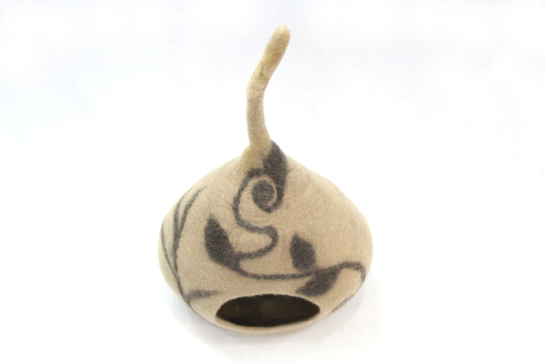 Cat Bed Cave House Cocoon-Felted Cat House-SmallBaby Dog House-Wool Pet Bedding-Felt Cat Nap from Nepal-FREE SHIPPING