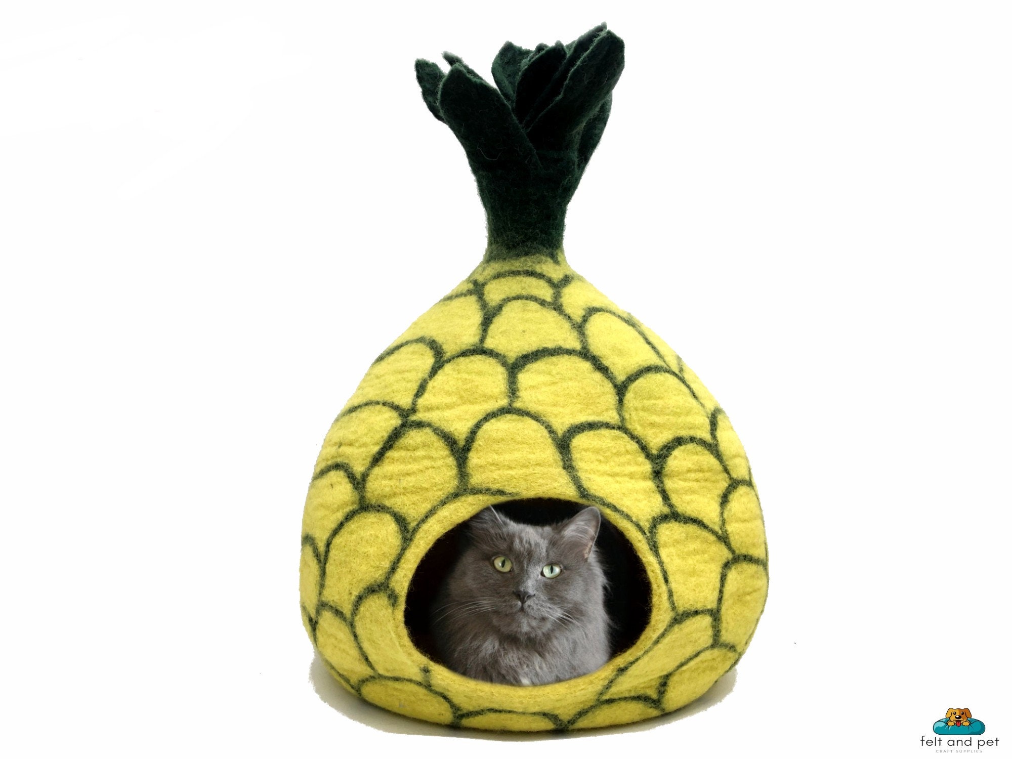 Felt Pineapple Cat Cave Pet Bed Cat Cave Cat Bedpet Etsy UK