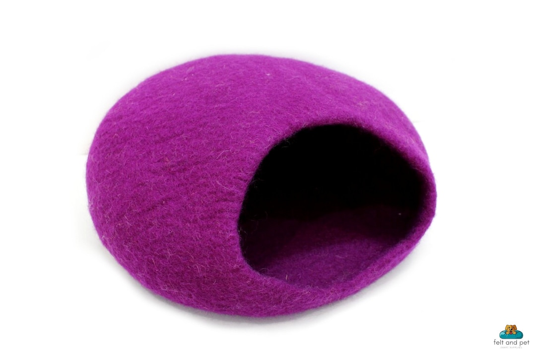 Felt Purple Cat Bed Cat House Wool Pet House Felted Cat Etsy