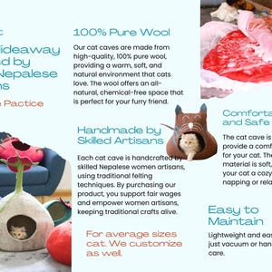 Features of our felt cat cave.