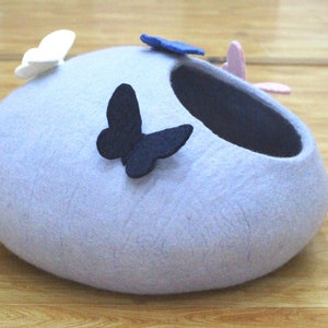 wool felted cat house