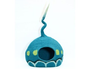Wool Cat House Made Using 100% Pure Wool-Handmade Felt Cat Cave-Pet Furniture-Custom Cats Bed- Ideal Gift For Pet Lovers