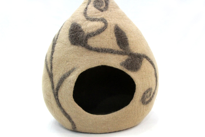 handmade cat house, kitty bed, felt cat house