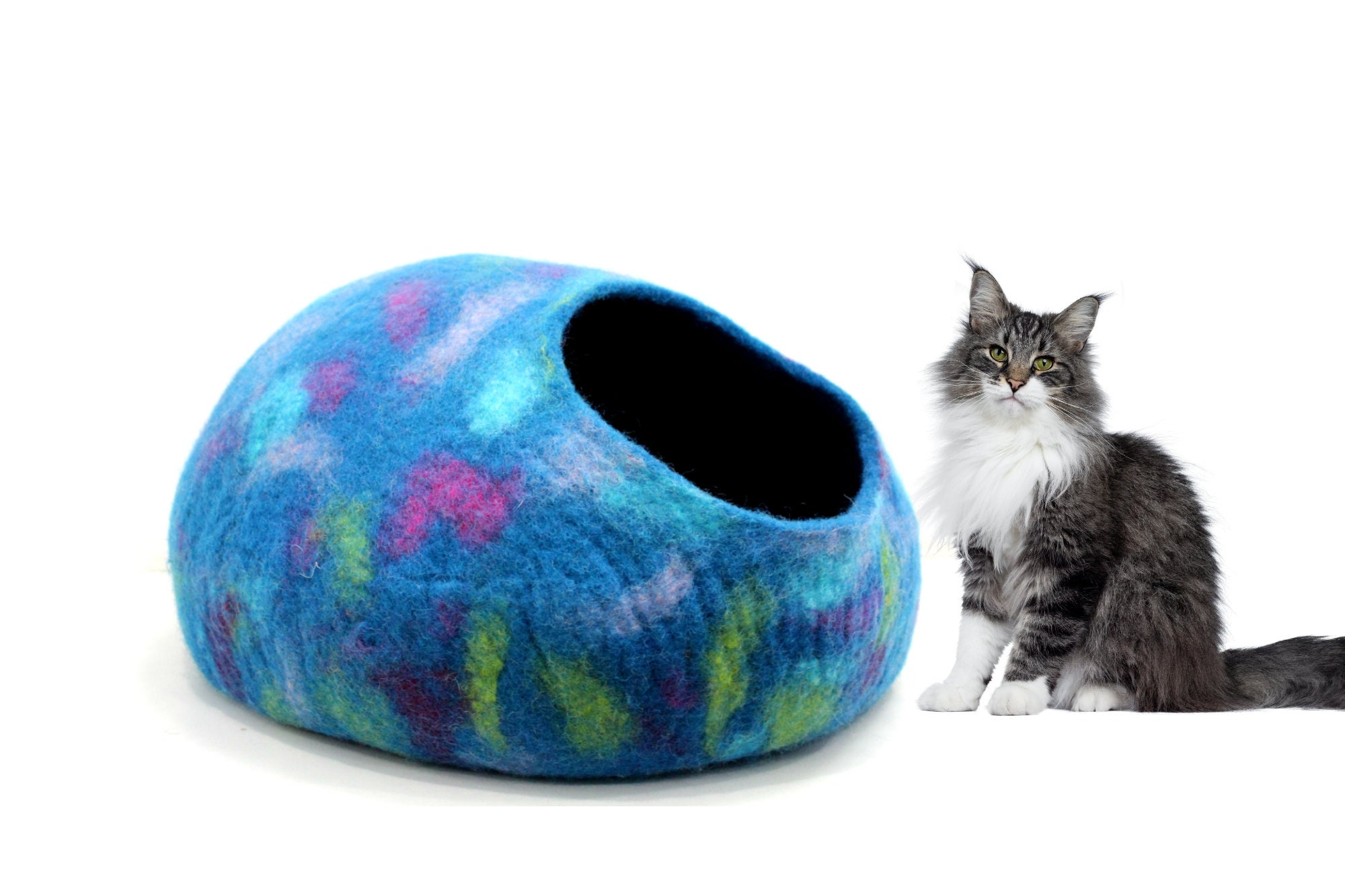 Cat Cave Bed 100 Natural Wool Dyi cat bed, Cool cat beds, Cats and